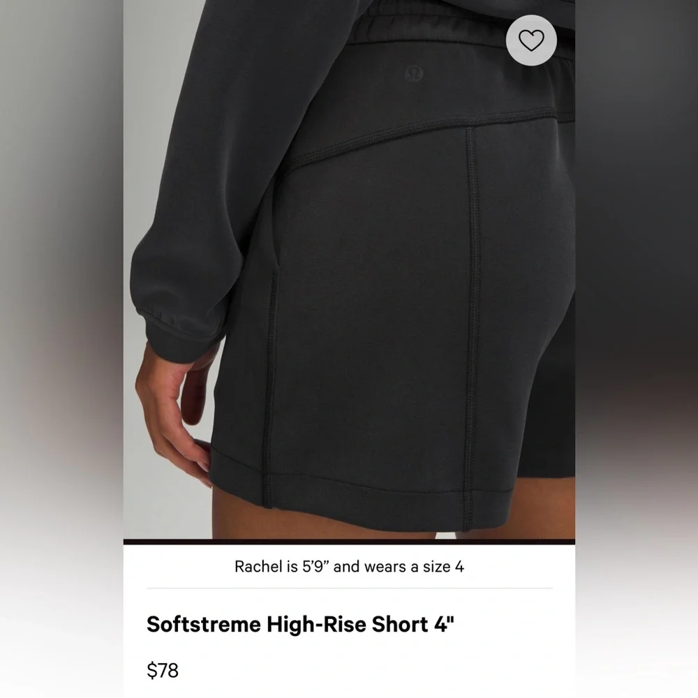 Lululemon Athletica Black Sweatshirt and Shorts Set Size 8 - Picture 7 of 7